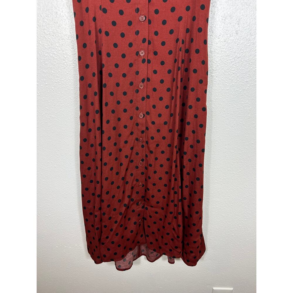 Reformation NWT Wilda Button up Midi Dress Fig Jam Dot Sz 0 Contemporary - Picture 6 of 12